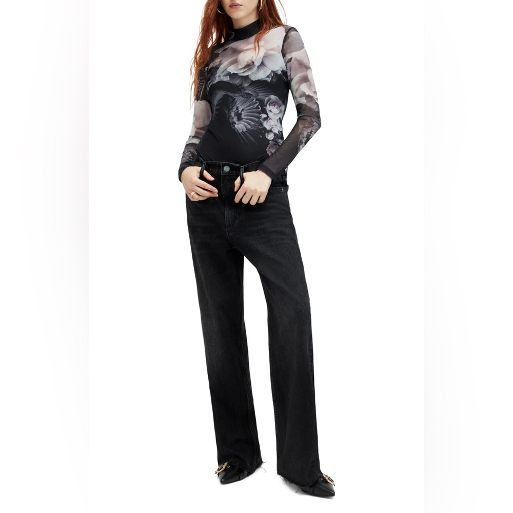ALL SAINTS Elia Iris Micro-Mesh Bodysuit